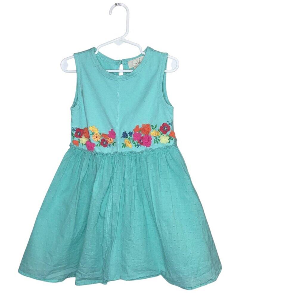 PEEK Girls 4/5 Dress Kidcore Floral Vacation Summer Casual Lightweight Spring